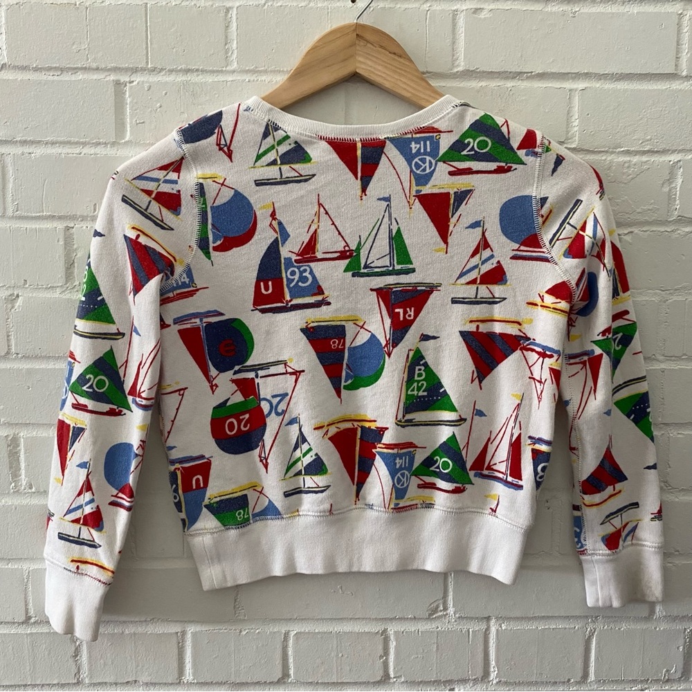 Polo by Ralph Lauren Kids (8-10) White Sweater with Colorful Sailboat Print - Picture 8 of 8